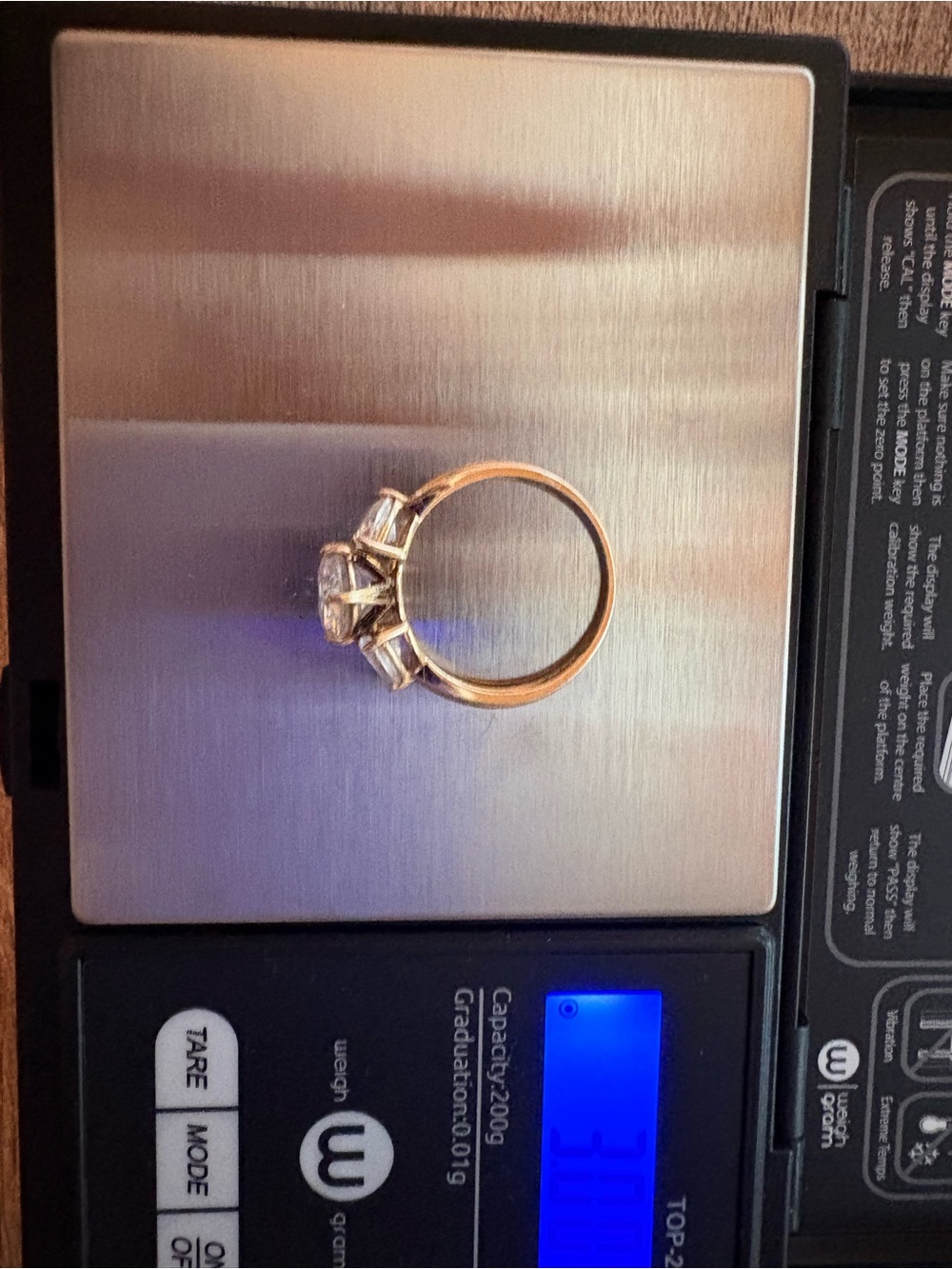 14K Ring Round with Pear Shaped CZ - Picture 5 of 6